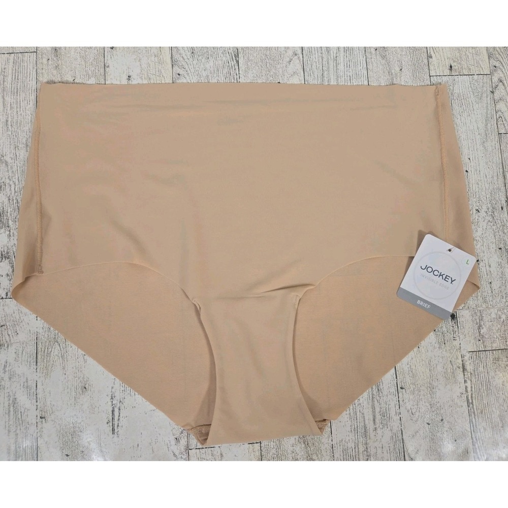 Jockey Brief Panties LARGE Microfiber Stretch Beige Silky Feel Moisture Wicking
